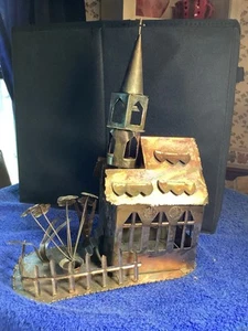 Vintage Sara bel Metall Kirche Spieluhr "Amazing Grace" Kupfer/Zinn Metall - Bild 1 von 10