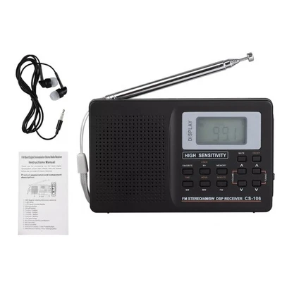 Portable Digital Radio LCD Display FM/AM/SW/MW Full Frequency Receiver CS-106 - Image 1 of 4