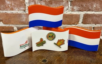 Винтажный Голландия Heineken дом булавки комплект ограниченного тиража 1996 Олимпийский булавки NOC  - Изображение 1 из 4