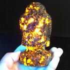 433g Natural Yooperlite Fire Stone buddha head Crystal Quartz Healing P179