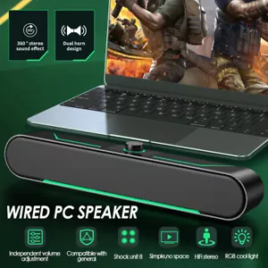 USB Lautsprecher Stereo Soundbar Subwoofer Musikbox für PC TV Laptop Computer DE - Bild 1 von 22