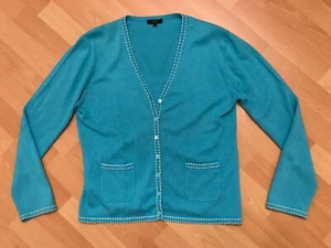 Vogue Peek Cloppenburg Strick Jacke Cardigan türkis Knöpfe Gr. L - Bild 1 von 4