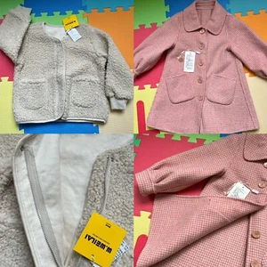 Girls Fall/Winter Out wear Wool Long Coat  And Cosy Short Jacket 110cm /4 -5yrs - Picture 1 of 8