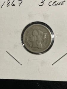 1867 3 cent nickel - Picture 1 of 2