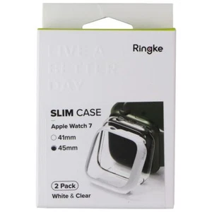 Ringke Slim Étui pour Montre Apple 9/8/7 (45mm) - Blanc / Transparent (2 Paquet) - Photo 1 sur 2