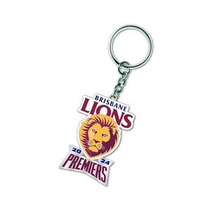 333797 BRISBANE LIONS 2024 AFL PREMIERS TEAM LOGO METAL KEYRING KEY RING - Bild 1 von 1