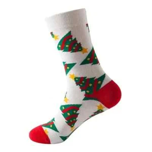 NEW 1 Pairs Of Christmas Gift Tree Pattern Crew Socks, Breathable Comfy - Picture 1 of 2
