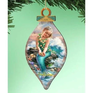 Mermaid Princess of Sea Birch Wood Ornament Made in USA Gelsinger Ocean - Picture 1 of 1