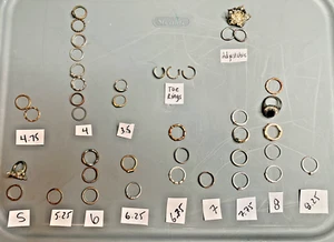Vintage Costume Fashion Rings Wearable Lot Silver Gold Copper Tone SZ 3.5 - 8.25 - Picture 1 of 9