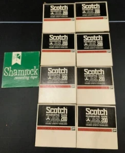 Lotto di 8 nastri magnetici da bobina a bobina SCOTCH 200 7" più 1 nastro trifoglio - Foto 1 di 8