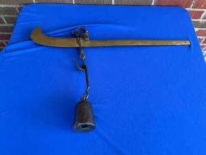 Antique Preston & Jones Boston Brass Hanging Arm Scale With Weight Railroad - Picture 1 of 8