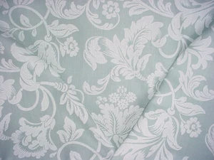11-1/4Y GP & J Baker BP10151 Nocturne Aqua Handprint Damask Upholstery Fabric - Picture 1 of 4