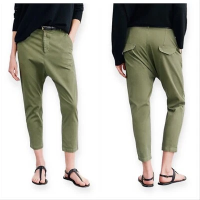 Calça cropped Nili Lotan Paris drop virilha camuflada, tamanho 2, nova com etiqueta - Imagem 1 de 4