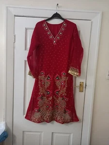 Indian Pakistani Ladies Party / Wedding Dress 2 Piece Suit - Picture 1 of 9