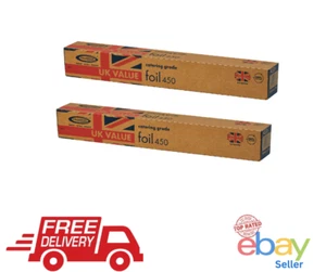 Prowrap 2x Profi Küche Alu Gastronomie Folie 450 mm x 12 m Lebensmittelabdeckung, - Bild 1 von 2