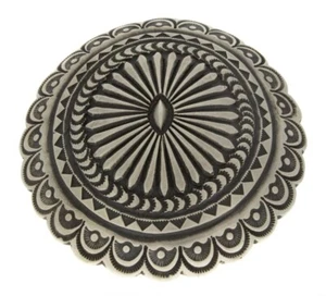 7.25 - Sterling Silver Concho Statement Ring By Navajo Artist Calvin Martinez - Picture 1 of 5
