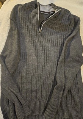 Michael Brandon Mens XXL Color  Charcoal Grey Long Sleeve 1/4 Zip Up Sweater - Image 1 of 3
