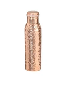100% Pure Copper Water Bottle 900ml Ayurveda Health Benefits Hammered - Picture 1 of 4