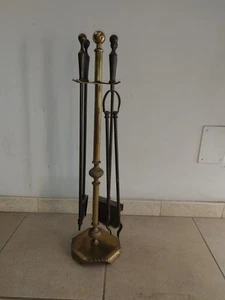 Set Caminetto in Ottone Vintage Anni '80 perfetto - Foto 1 di 9