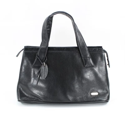 Bolso de mano Rolfs de cuero negro con cierre de cremallera Foto 1 de 4