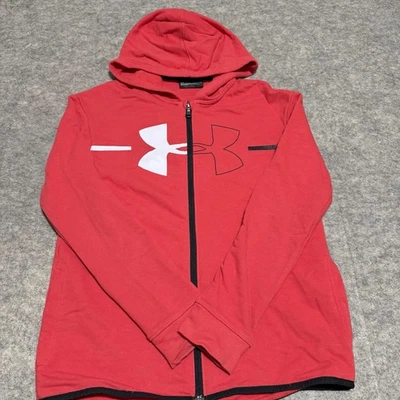 Sudadera con capucha Under Armour roja con cremallera para niños talla juvenil YXL/JTG/EG 69 % algodón Foto 1 de 4