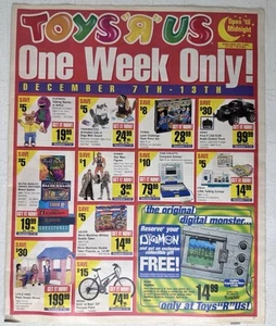 1997 Toys R Us Digimon Holiday Catalog Star Wars Rugrats Catalog RC Barney Sale - Imagen 1 de 6