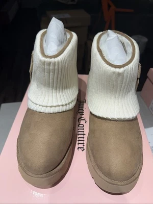 Juicy Couture Pierre Boots Brown Bow Women's Sz 8 NWT FAST VIRAL TIKTOK - Image 1 of 4