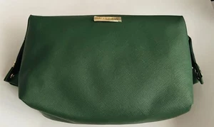 New Rachel Zoe Cosmetic Bag Toiletries Case Clutch Green Zipper Top - Picture 1 of 12