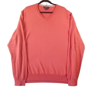 Brooks Brothers Herren XL Supima Baumwolle V-Ausschnitt Langarm Pullover Koralle - Bild 1 von 6