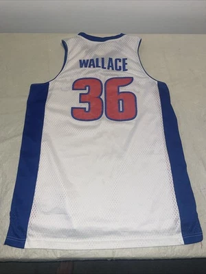 Rasheed Wallace DETROIT PISTONS Adidas JERSEY White Mens Large Sewn Vintage Euc - Image 1 of 4