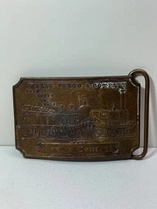 WELLS FARGO & COMPANY TEXAS CENTRAL TIFFANY & CO. HEBILLA DE CINTURÓN DE LATÓN VINTAGE - Imagen 1 de 6