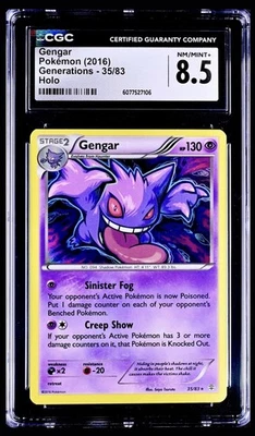 Pokémon 2016 XY Generations Gengar 35/83 Holo CGC 8.5 NM / MINT+ ✨ - Image 1 of 2