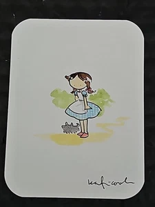 Katie Cook: Wizard Of Oz Dorothy & Toto; Original Art Sketch Card Watercolor 3×4 - Picture 1 of 4