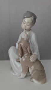 Lladro Figurine "Boy with Dog" #4522 - Picture 1 of 5