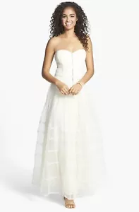 Betsey Johnson Gown 2 Ivory Sweetheart Strapless Tulle Bridal Zipper - Picture 1 of 12