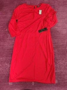 NWT, The Limited, Women's L, Red, Three-Quarter Sleeve Dress, Lined, MSRP $79.99 - Picture 1 of 8