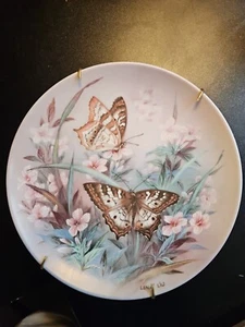 Weiße Pfauen Teller auf hauchdünnen Flügeln Lena Liu Schmetterlinge #5 W.S. George  - Bild 1 von 2