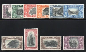 St Helena 1934 KGV Centenary Issue set complete MLH. SG 114-123. Sc 101-110. - Picture 1 of 1