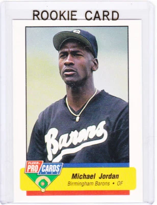 MICHAEL JORDAN ROOKIE CARD 1994 Fleer RC Basketball Baseball Barons CHCAGO BULLS - Image 1 of 2