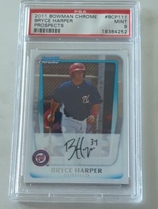 2011 Bowman Chrome Prospects #BCP111 Bryce Harper RC Rookie PSA 9 MINT