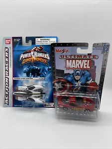 Power Rangers DinoThunder Turbo White Fire Racer W Marvel Captain America Car - Picture 1 of 11