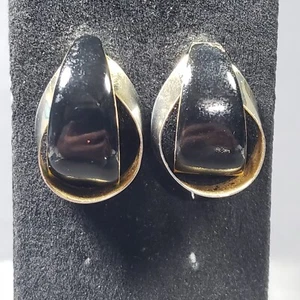 "Orecchini Pendenti Borchie Tono Oro Smalto Metà Secolo Modernista Boho Trafitti 1,2" - Foto 1 di 9