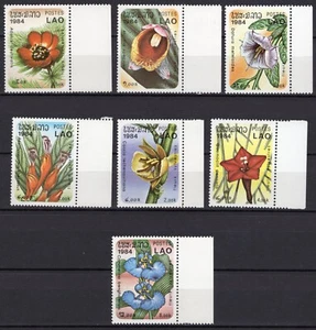 Laos 1984 compl.Orchid Flower margin set clean MNH OG - Picture 1 of 1