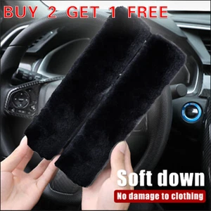 2X Seat Belt Covers Shoulder Strap Pads Car Auto Sheepskin Cushion Headrest Soft - Picture 1 of 12