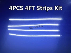 4PCS 4FT DOUBLE ROW LED WHITE LED Strips Lights match with Switch Remote Control - Imagen 1 de 8