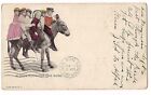 Always Room for One More KIDS ON BURRO Mule Donkey 1904 Vintage Postcard UDB