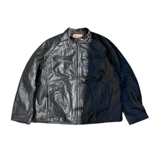 Men's Vintage 90s Levi’s Black Leather Jacket Size XL - Picture 1 of 7