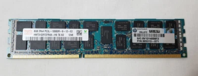 Lot (2) 647897-B21 HP 8GB 2rx4 PC3L-10600R Memory Hynix HMT31GR7CFR4A-H9  - Image 1 of 3
