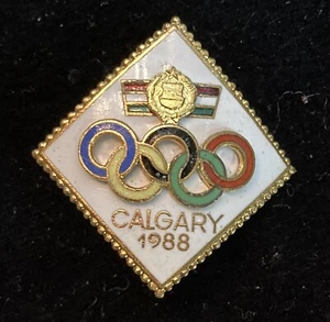 Calgary 1988 Hungary Olympic NOC Athletes Pin Badge - Picture 1 of 1