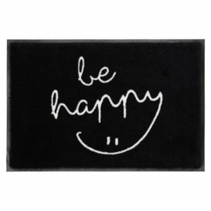 Gift Company Washables be happy Waschbare Fußmatte Matte Schwarz Weiß 50 x 75 cm - Bild 1 von 1